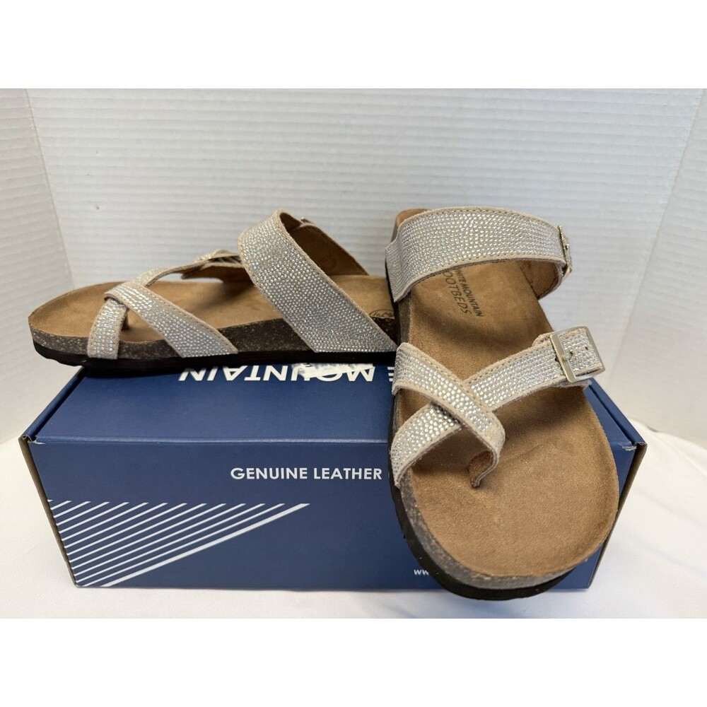 White Mountain Grays Women's Sandal Grays Signature  Sz 7 Molded, Foot Bed